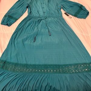 Chicos Maxi dress sz 2p blue nwt